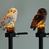 Solar Stake Owl LED Lights - White