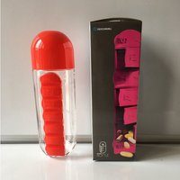 Pill Organizer Water Bottle - Red