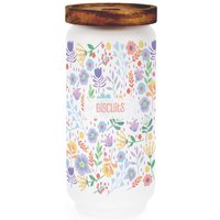 Colourful Flowers Large Glass Biscuits Storage Jar - Purple