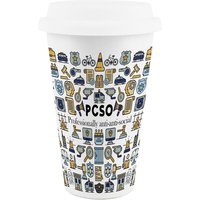 Novelty PCSO Ceramic Travel Mug - Reusable Drinks Cup Gift - White