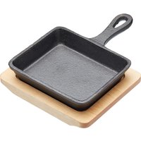 Artesa, Artesa Cast Iron 12.5cm Mini Fry Pan with Board - Black Artesa, Artesa Cast Iron 12.5cm Mini Fry Pan with Board - Black