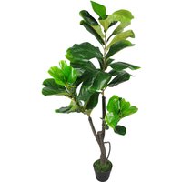 Large Artificial Fiddle Fig Tree Ficus Lyrata Plant - Green / 50cm