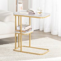 SoBuy C-shaped Side Table End Table - White