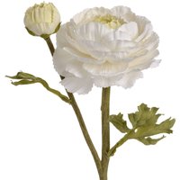 Ranunculus Spray Faux Flower for Romantic Decor - White