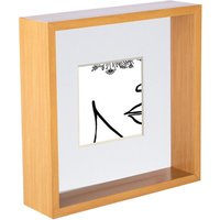 3D Deep Box Photo Frame - 8 x 8" with 4 x 4" Mount - Light Wood/White