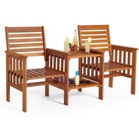 VonHaus, 2 Seater Jack and Jill Hardwood Garden Loveseat - Natural VonHaus, 2 Seater Jack and Jill Hardwood Garden Loveseat - Natural