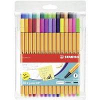 STABILO point 88 Fineliner Pens - Multi-colour 30 Pack