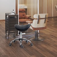 HOMCOM Rolling Salon Chair with 5 Wheels - Black