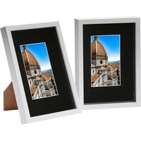 3D Shadow Box Frames with A5 Mount - A4 (8" x 12") - White - Pack of 2 - Black