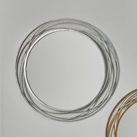 Swirl Round Wall Mirror - Silver