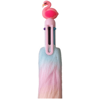 Rainbow Fluffy Ballpoint Pen - Pink / Duck