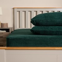 Pack of Teddy Fleece Pillowcases - Forest Green / 2