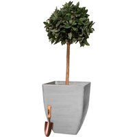 White Stone Effect Resin Patio Planter - Grey