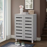 Euston Modern 2 Door Shoe Storage Cabinet - Light Grey