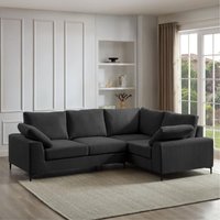 Nora Corner Sofa - Charcoal Linen / 197cm / Right-hand