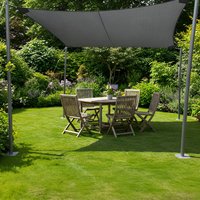 5.4m Square Pro Waterproof Garden Sail Shade - Charcoal