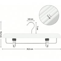SONGMICS Pack of 8 Trouser and Skirt Clip Hangers with Swivel Hook - White