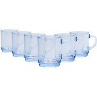 260ml Versailles Glass Coffee Mugs - Marine / 10.5cm / 6