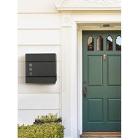 SONGMICS Lockable Wall-Mounted Mailbox - Black