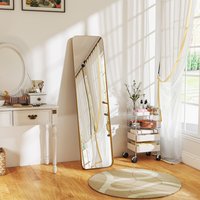 HOMCOM Rectangular Full Length Mirror for Bedroom Gold Tone - Gold Tone