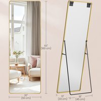 SONGMICS Full Length Floor Mirror - Gold
