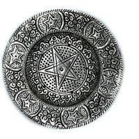 Polished Aluminium Pentagram Incense Holder 11.5cm - Silver