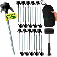 Heavy Duty Camping Pegs - Black / 22cm