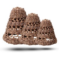 Natural Banana Leaf Lamp Shades Set for Tropical Decor - Natural