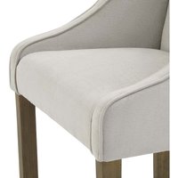 Perugia Modern Upholstered Bar Stool with Rustic Wooden Legs - Grey