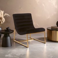 Vogue Black and Gold Lounge Chair - Black