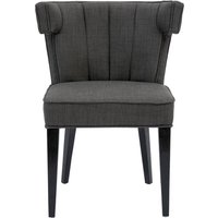 Oria Grey Fabric Dining Chair with Black Legs - Grey