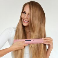 Portable USB Mini Wireless Hair Curling Bar - Pink