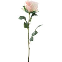 Single Stem Silk Garden Rose - H35cm - Pale Pink