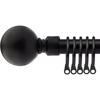16-19mm Sphere Extendable Durable Metal Curtain Pole Set - Black / 120cm