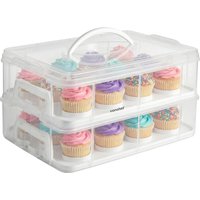 Cupcake Carrier with Handles for 24 Cupcakes - Clear