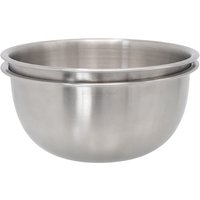 Buckingham Pack of 2 Deep Salad Mixing Bowls Matte Finish 14 cm 0.7 Litre - Silver