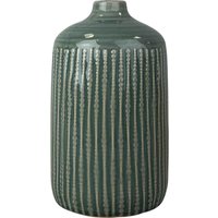 Four Candle Ceramic Indented Flower Vase 23.5cm in Green