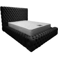 Simply Envisage, Sophia Upholstered Plush Velvet Bed Frame - Black / Double Simply Envisage, Sophia Upholstered Plush Velvet Bed Frame - Black / Double