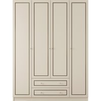 EVUHOME, CLEMENT 4 Door 2 Drawer Wardrobe - White EVUHOME, CLEMENT 4 Door 2 Drawer Wardrobe - White