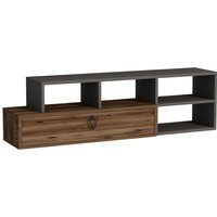 Adjustable TV Unit TV Stand with Shelves Mercury - Light Walnut - Anthracite