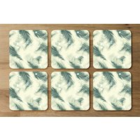 Feathers Fantastic Birds With Decorative Ornaments Coaster - Green