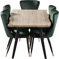 New York Rocco LUX Dining Set Includes a Table and Chairs Set of 6 - Green