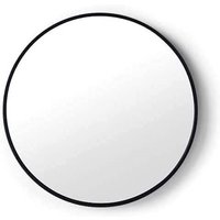 Black Rim Round Aluminium Frame Wall Mounted Mirror - Black