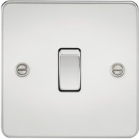 Knightsbridge Flat Plate 10AX 1G 2 Way Switch - Polished Chrome - FP2000PC - Polished Chrome