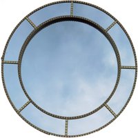 Round Shape Window Style Wall Mirror Luxurious Gold - Gold