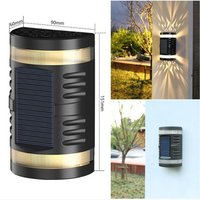 Solar Hollow Pattern Outdoor Garden Patio Wall Lights - Warm White / 4