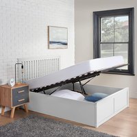 Wooden Ottoman Bed With Storage - White / No / King / 49kg