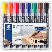 STAEDTLER 350 WP8 Lumocolor Permanent Marker - Wallet of 8 - Multi-colour