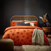 Pumpkin Tufted Cotton Duvet Cover Set - Spice / Superking