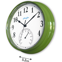 Tub Wall Clock with Thermometer - Green